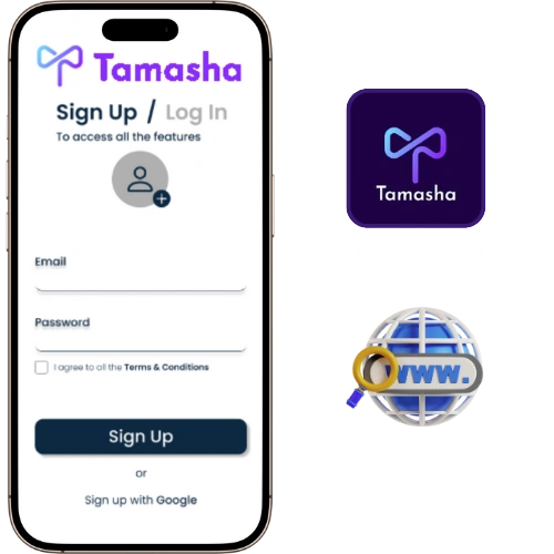 tamasha online step 1 sign up